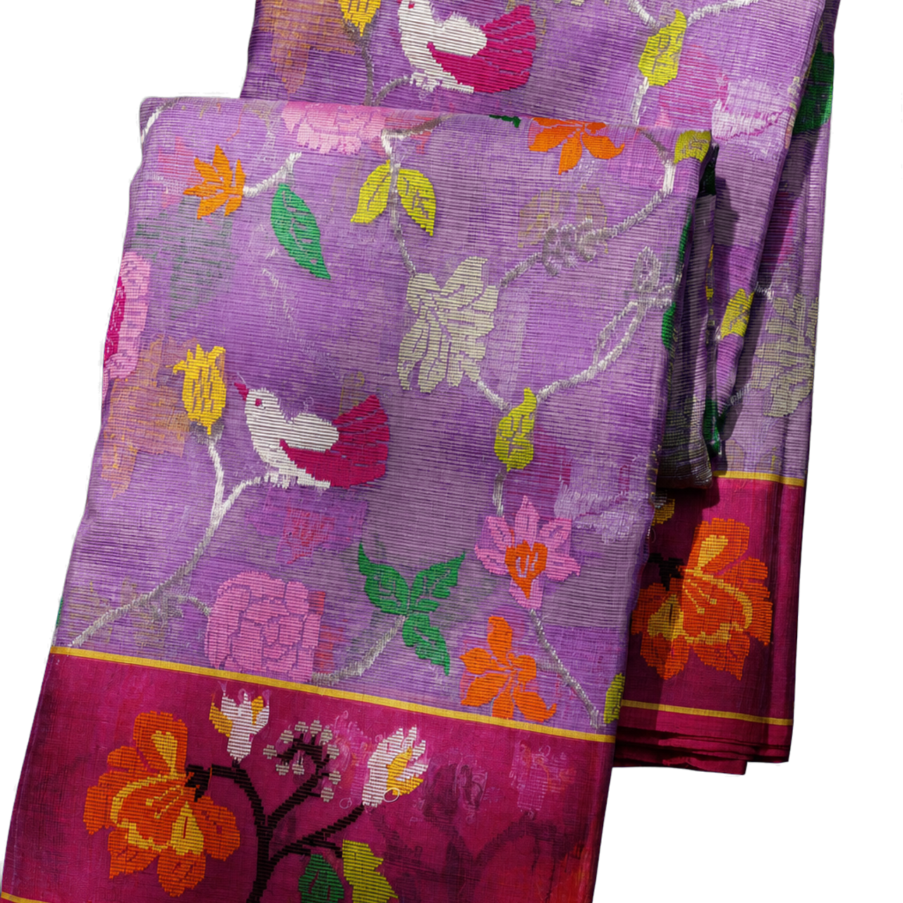 Zari Kota Cotton Lavender Saree
