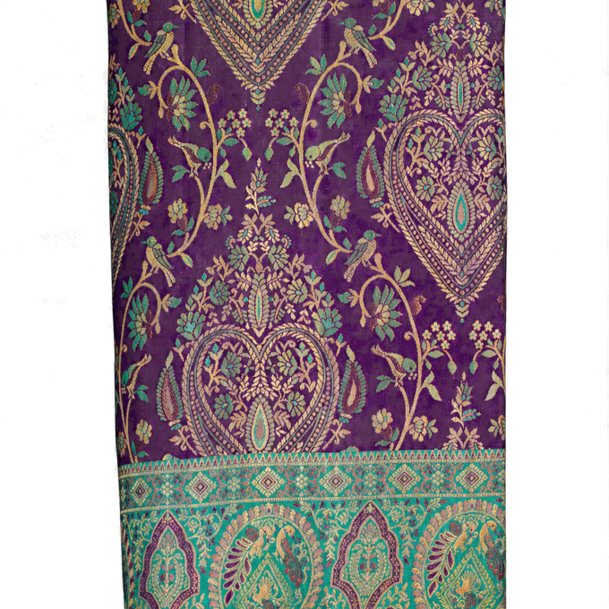 Kanchipuram Silk Royal Blue Saree with All Over Meenakari