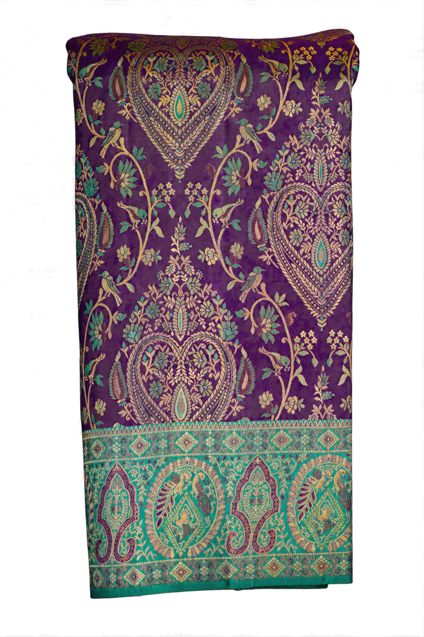 Kanchipuram Silk Royal Blue Saree with All Over Meenakari