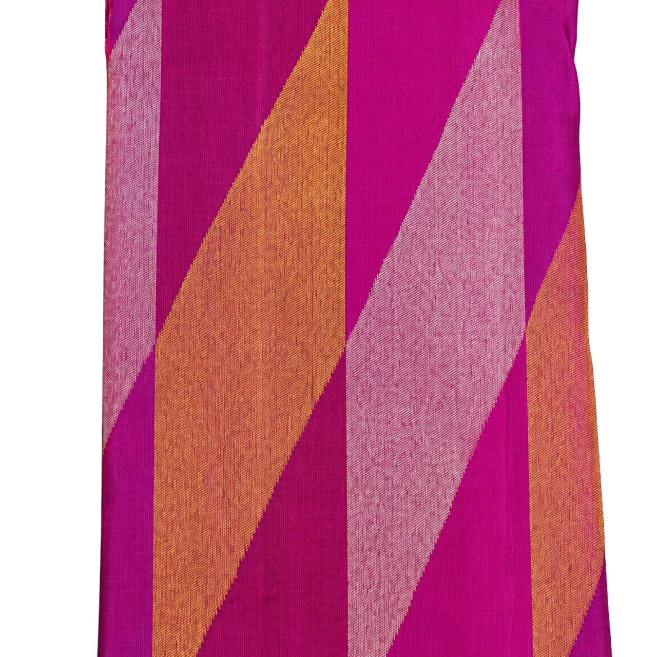 Kanchipuram Silk Yellow Saree with Zari Lines Body Half and Half Design