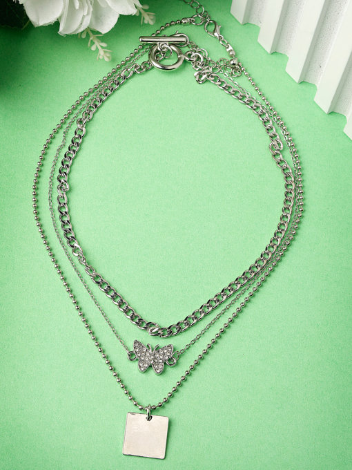 Scintillare by Sukkhi Designer Rhodium Plated Multilayered Pendant Necklace for Women & Girls