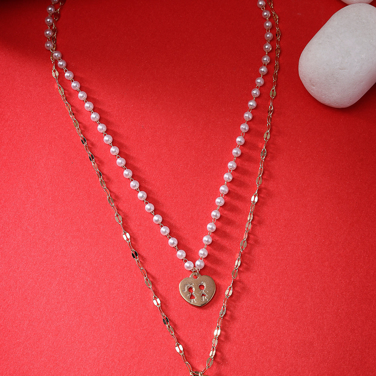 Scintillare by Sukkhi Fashion Wear Multilayered Gold Plated With Pearls Contemporary Pendant Necklace for Women & Girls