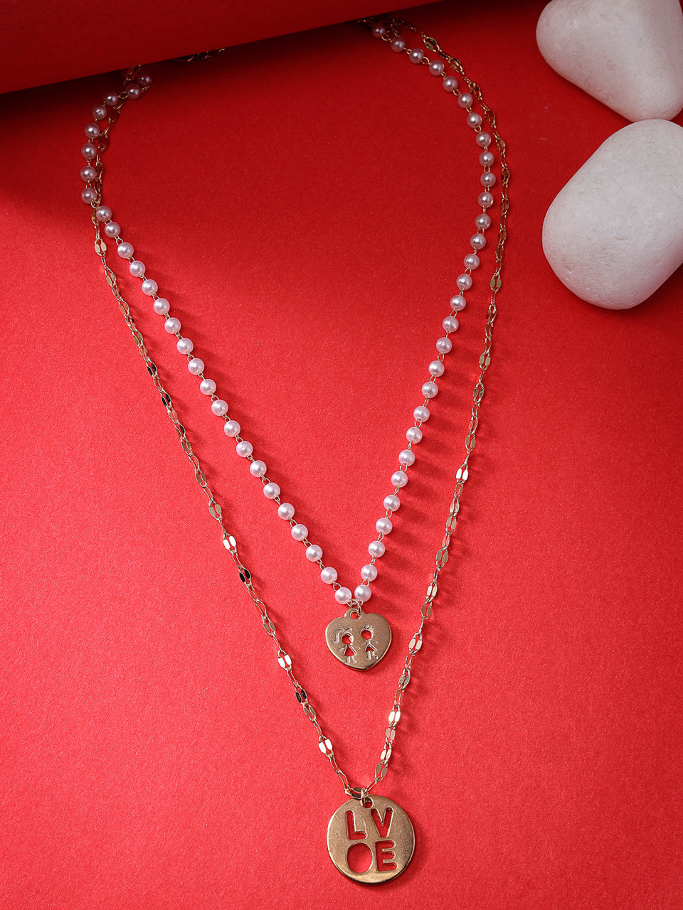 Scintillare by Sukkhi Fashion Wear Multilayered Gold Plated With Pearls Contemporary Pendant Necklace for Women & Girls