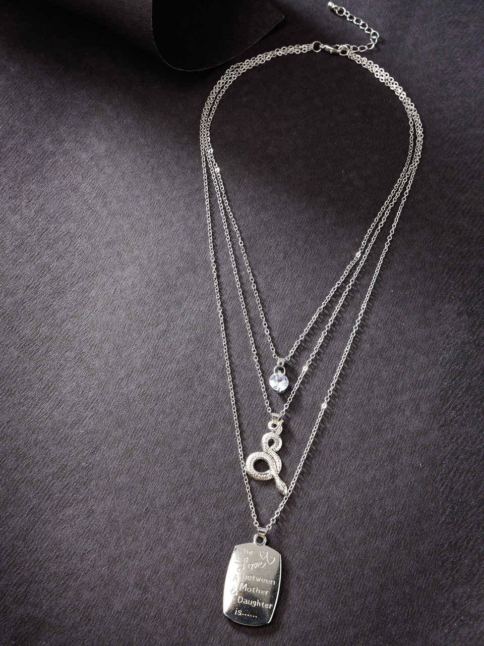 Scintillare by Sukkhi Fashionable Multilayered Rhodium Plated Silver Crystals Pendant Necklace for Women & Girls
