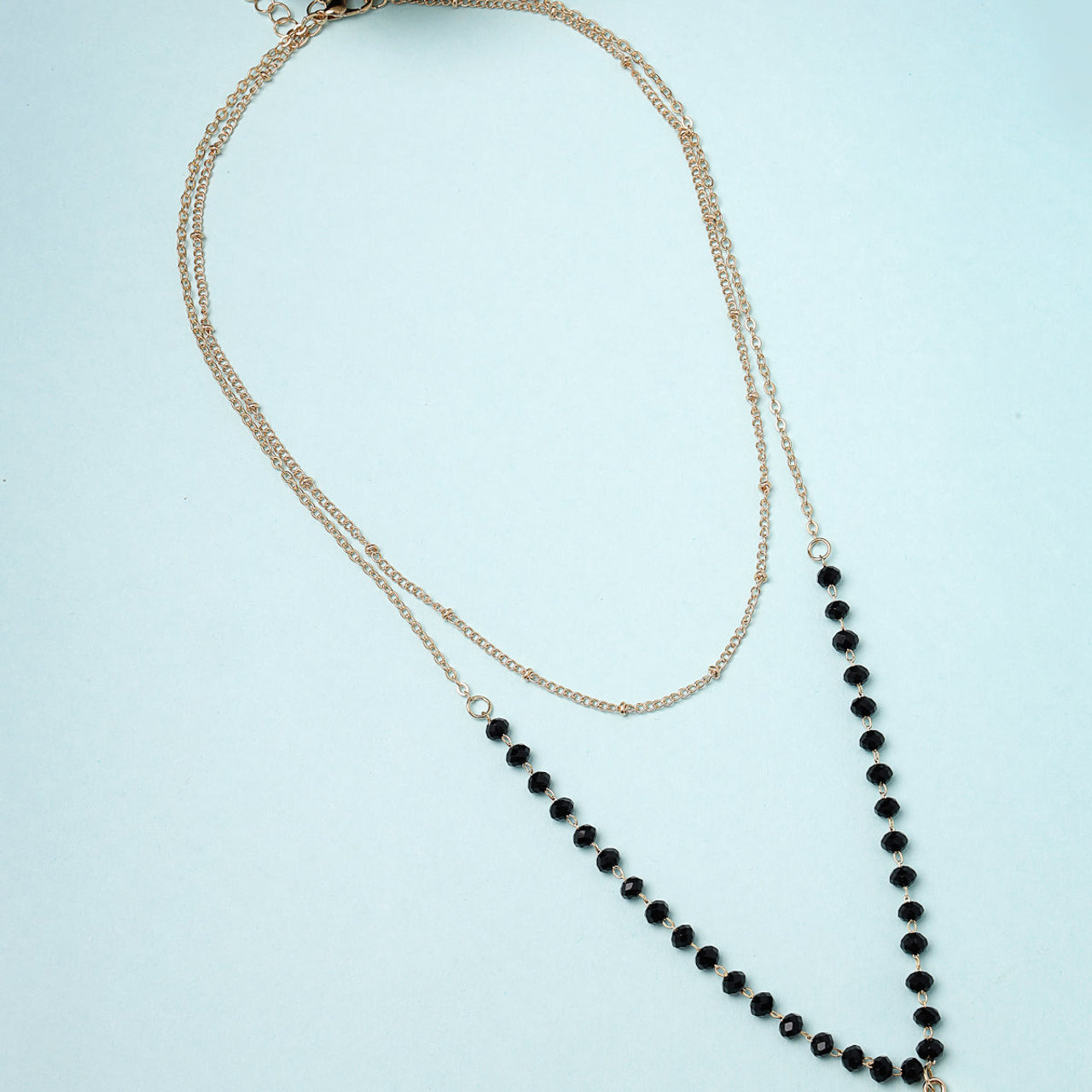 Scintillare by Sukkhi Trendy Style 2 Layered With Black Beads Gold Plated Pendant Necklace for Women & Girls