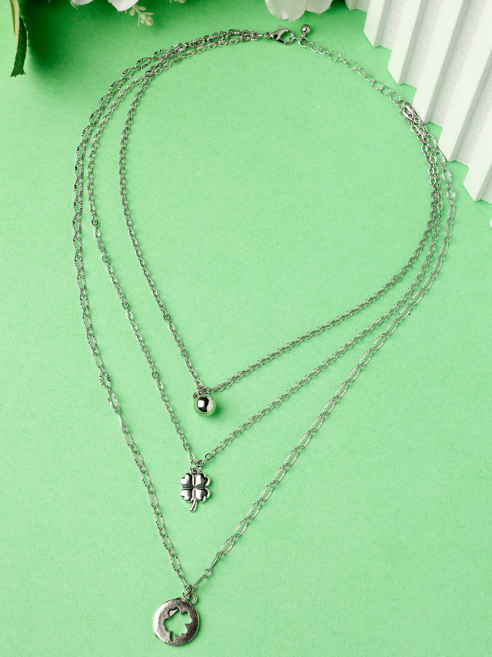 Scintillare by Sukkhi Iconic Rhodium Plated Multilayered Pendant Necklace for Women & Girls