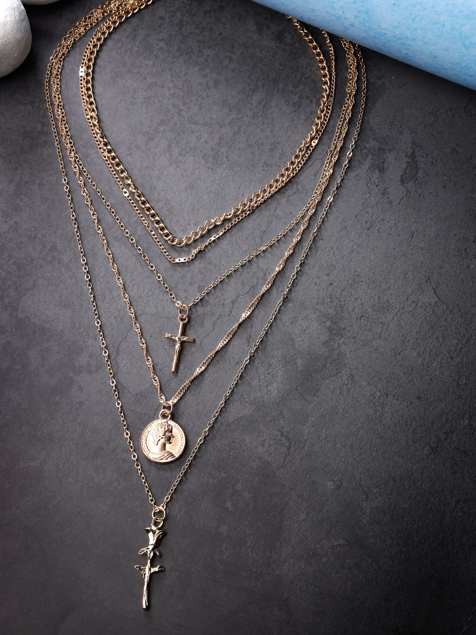 Scintillare by Sukkhi Universal Stylish Multilayered Gold Plated Pendant Necklace for Women & Girls