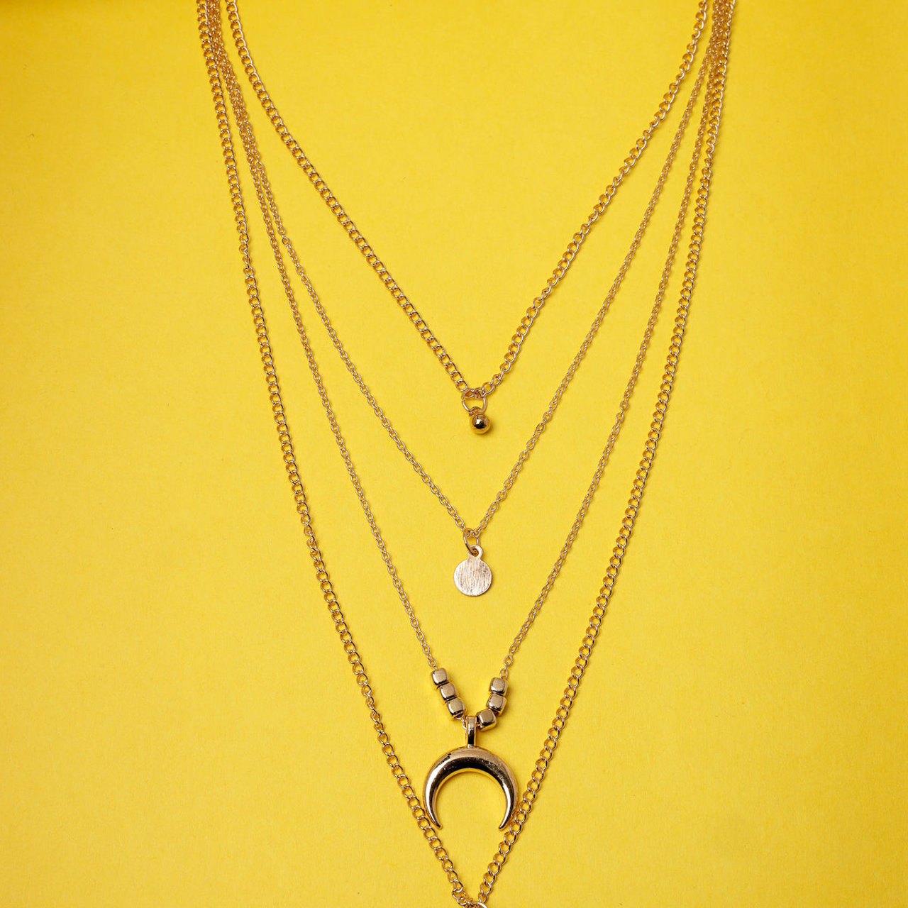Scintillare by Sukkhi Stylish Multilayer Gold Plated Chain Pendant Necklace for Women & Girls