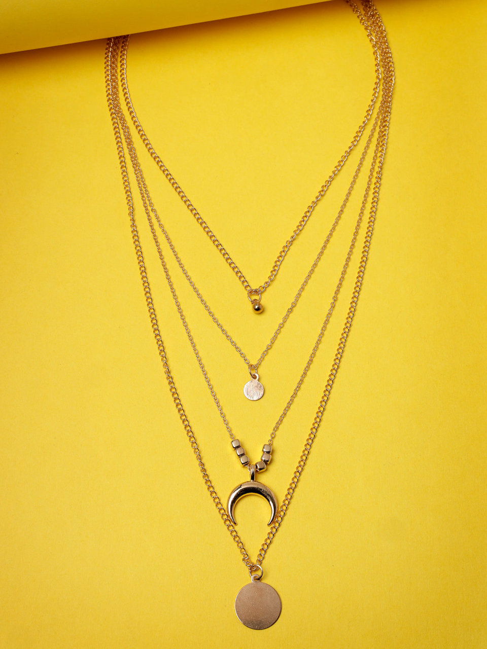 Scintillare by Sukkhi Stylish Multilayer Gold Plated Chain Pendant Necklace for Women & Girls