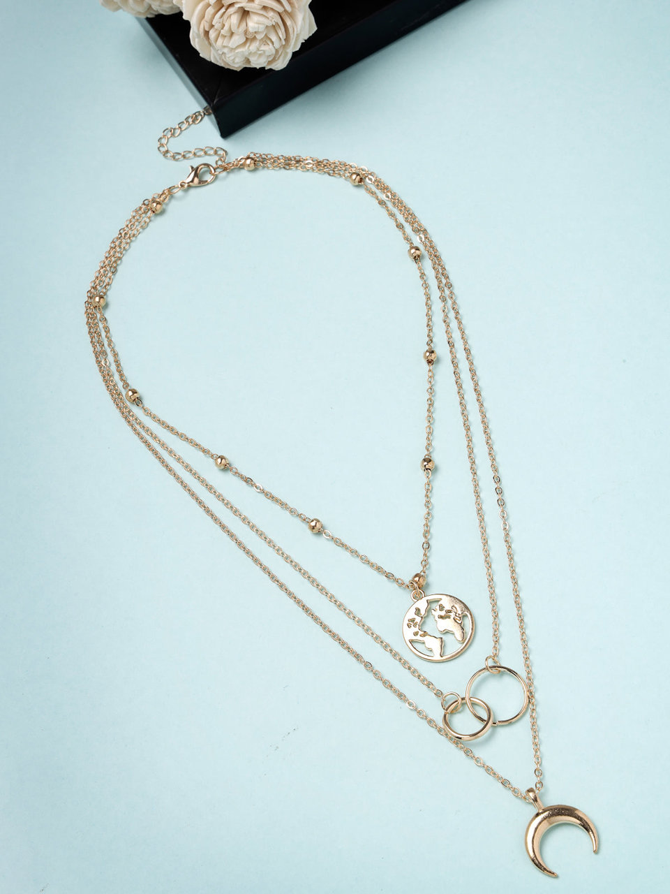 Scintillare by Sukkhi Unique Style Gold Plated Multilayered Pendant Necklace for Women & Girls