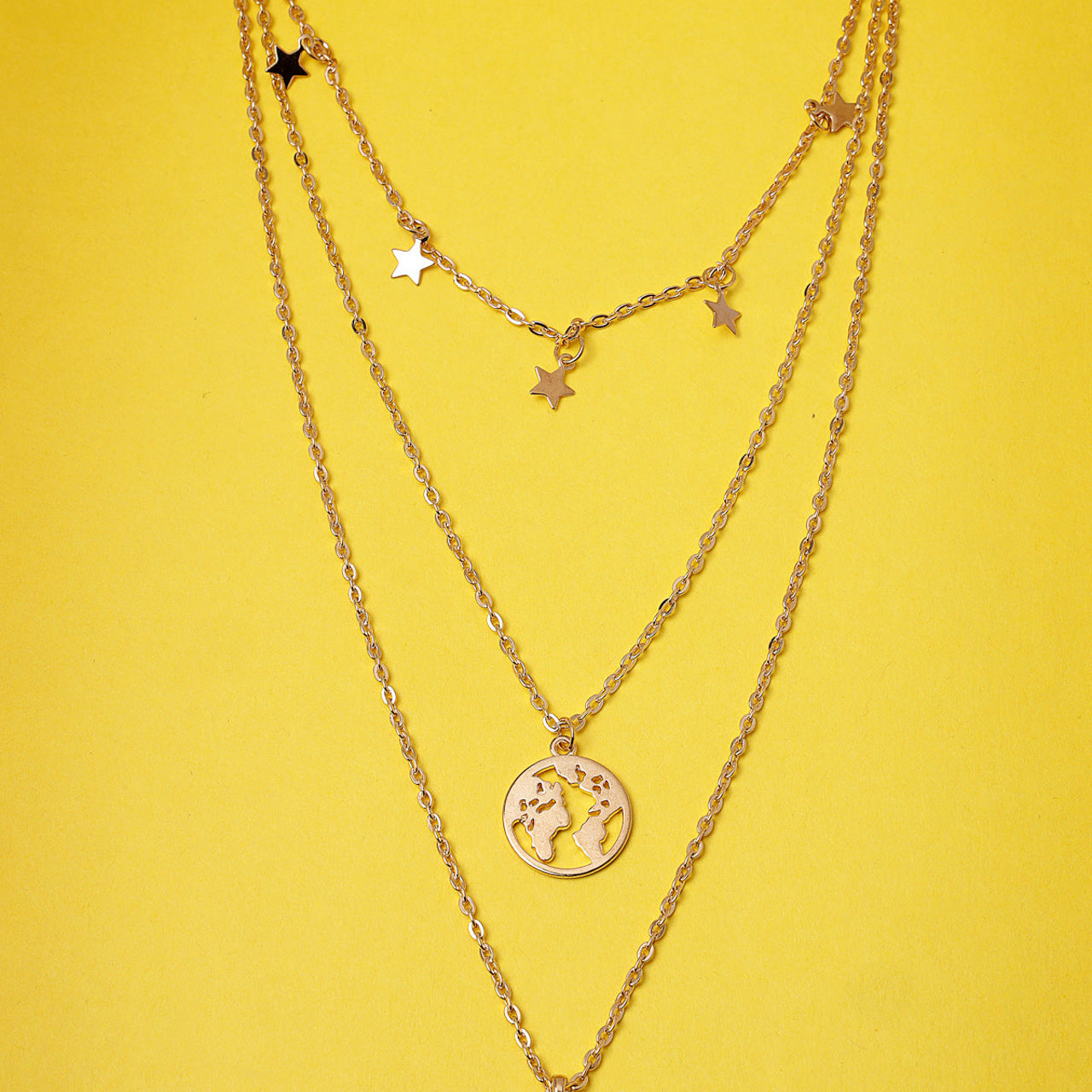 Scintillare by Sukkhi Latest Multilayered Non-Precious Metal Gold Plated Pendant Necklace for Women & Girls