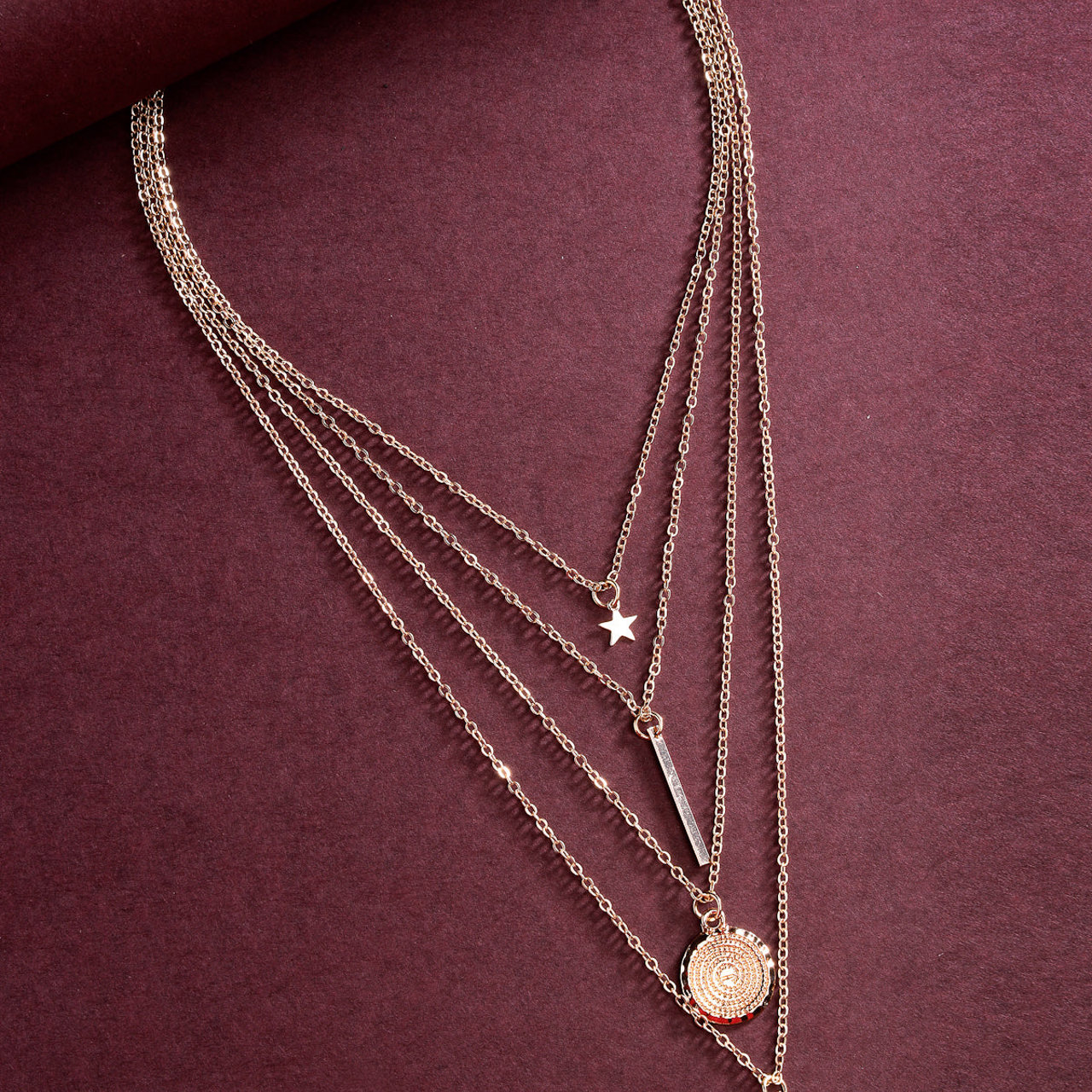 Scintillare by Sukkhi Lavish Light Weight Fashionable Gold Plated Multilayered Pendant Necklace for Women & Girls