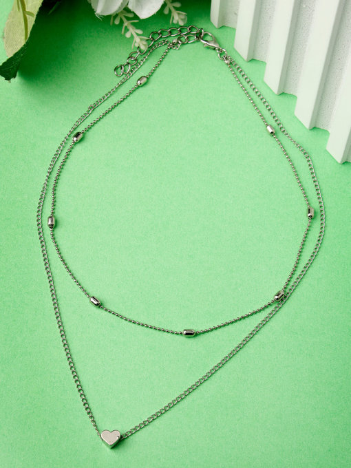 Scintillare by Sukkhi Elegant Stylish Rhodium Plated Mini Heart Contemporary Pendant Necklace for Women & Girls