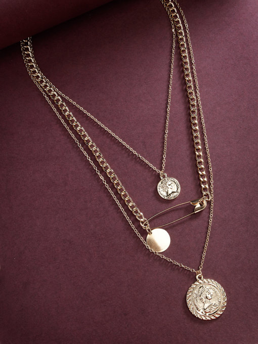 Scintillare by Sukkhi Creative Style Gold Plated Queen Inspired Multilayered Pendant Necklace for Women & Girls