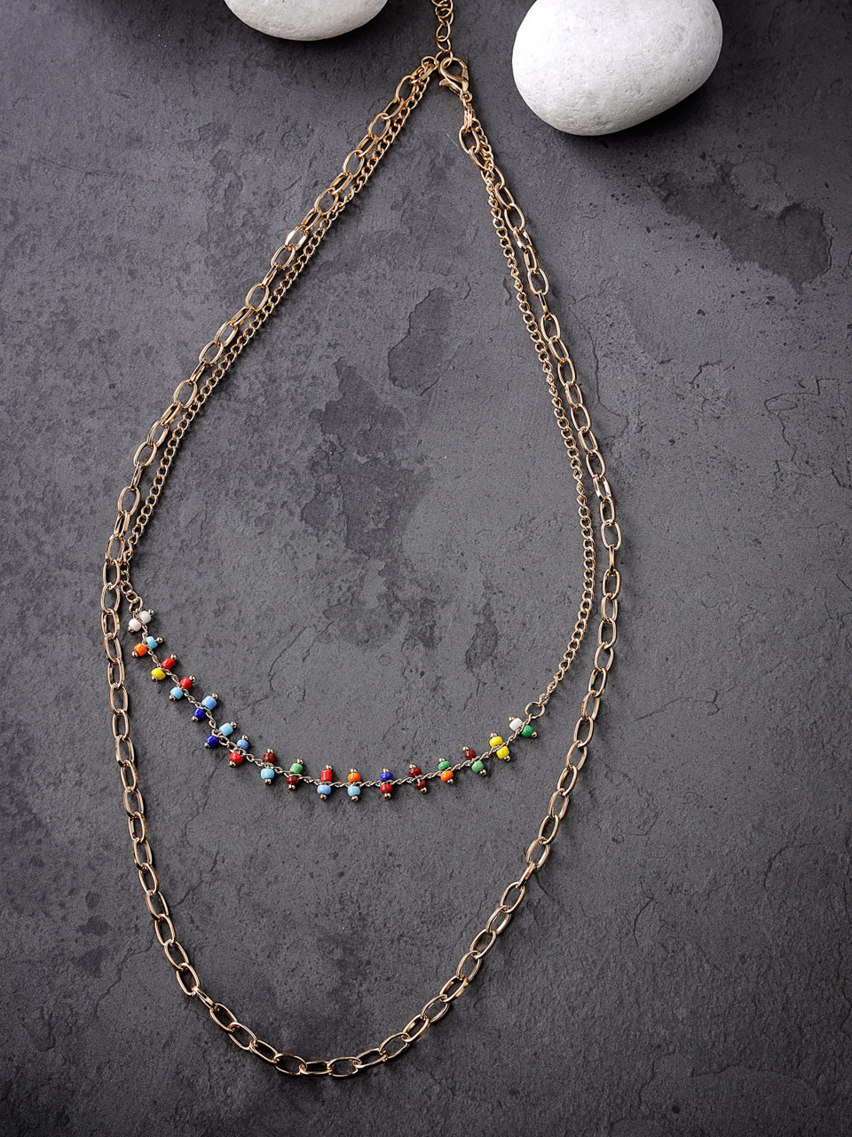 Scintillare by Sukkhi Eye-Catchy Multicolor 2 Layered Gold Plated Choker Necklace for Women & Girls