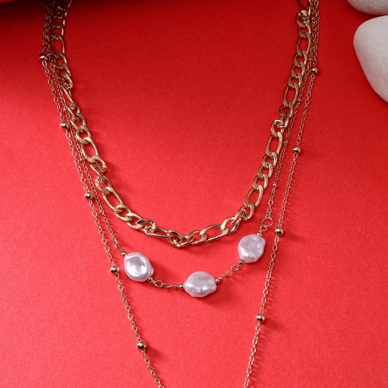 Scintillare by Sukkhi Attractive Stylish Multilayer Gold Plated Chain Pendant Necklace for Women & Girls