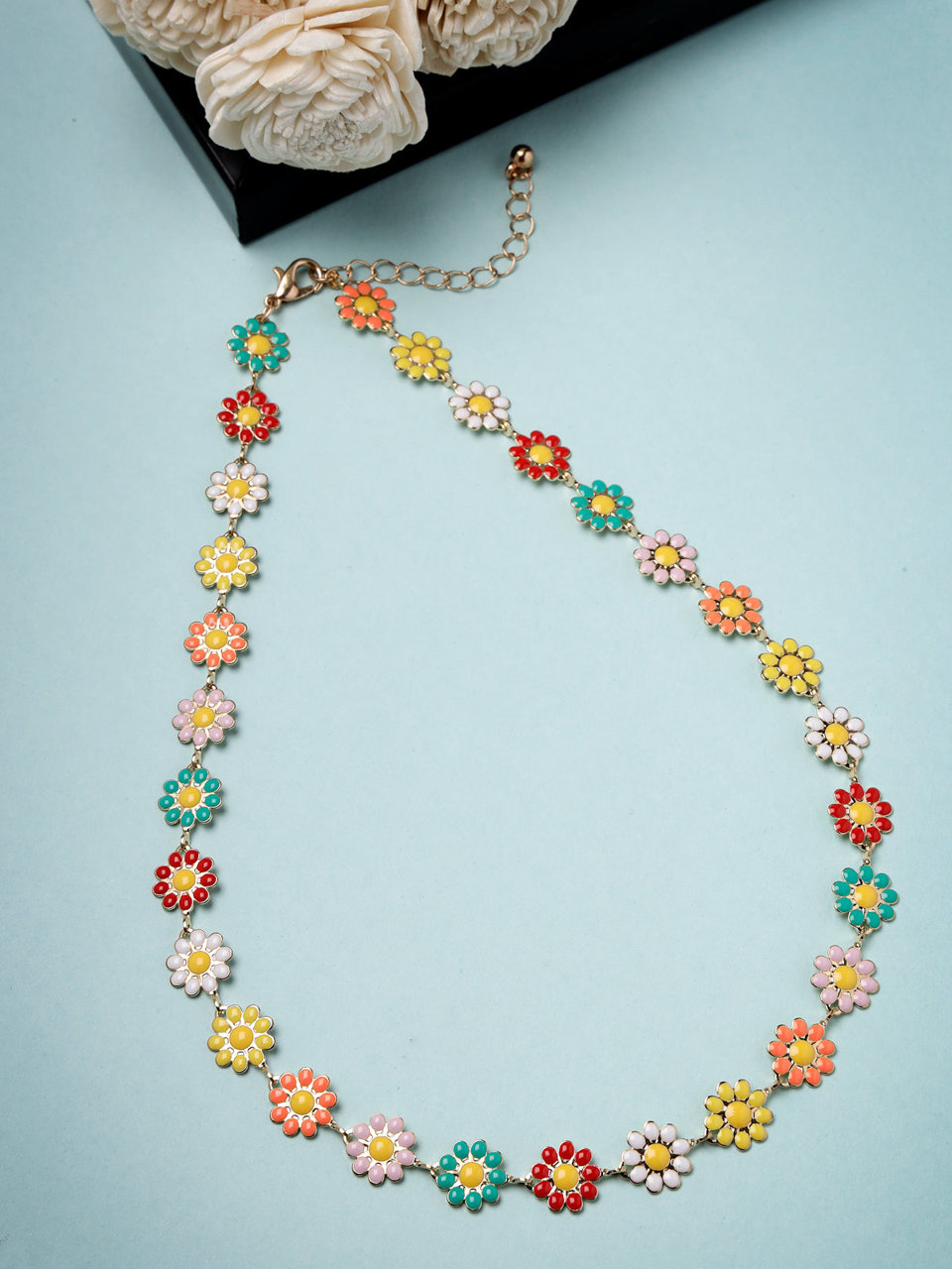 Scintillare by Sukkhi Charming Multicolor Floral Gold Plated Contemporary Choker Necklace for Women & Girls