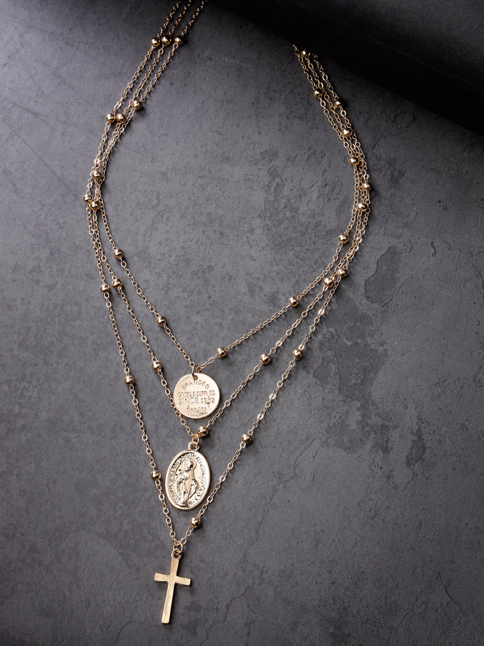 Scintillare by Sukkhi Delightful Stylish 3 Layered Gold Plated Contemporary Pendant Necklace for Women & Girls