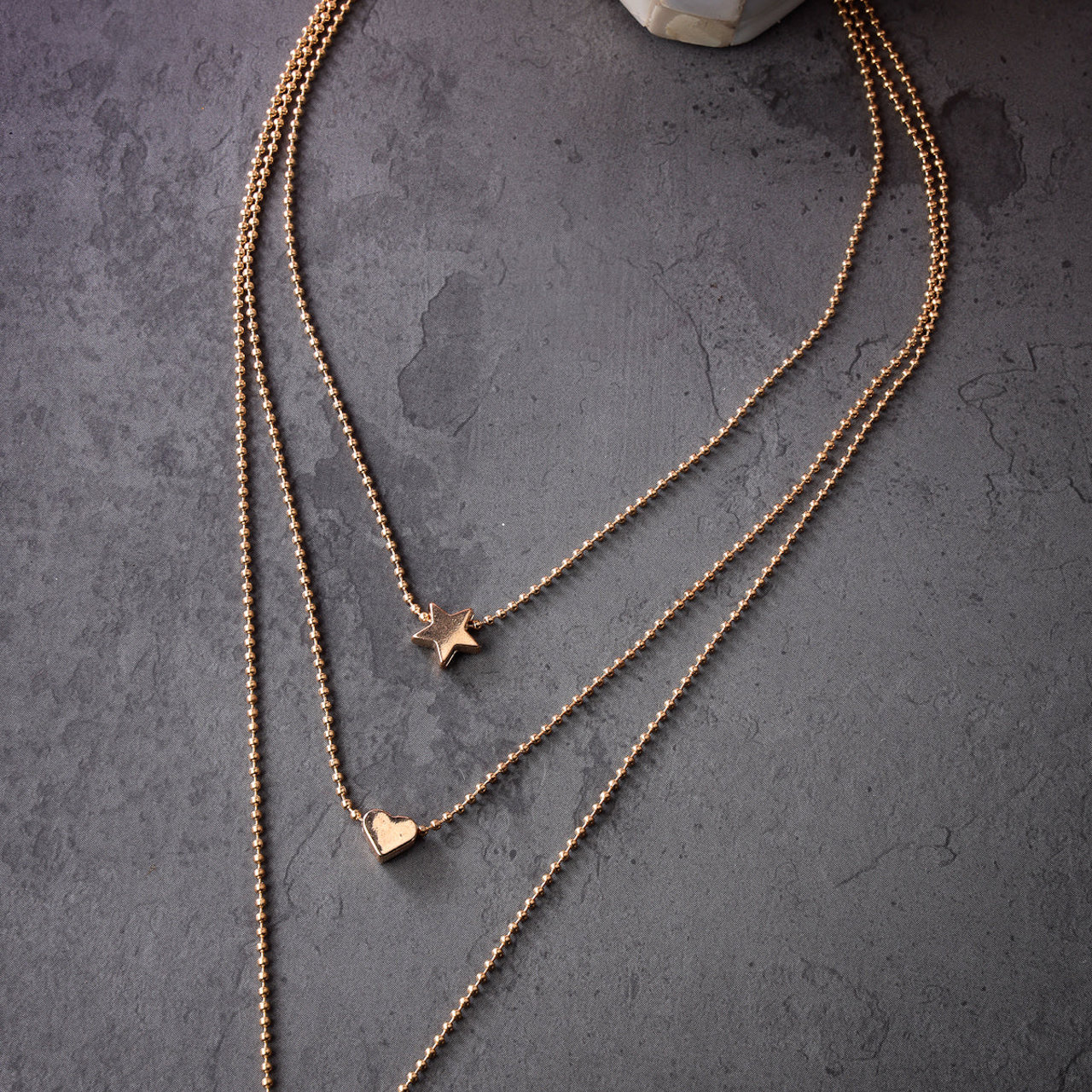 Scintillare by Sukkhi Smart Casual Strar Heart & Moon Shaped Gold Plated 3 Layered Pendant Necklace for Women & Girls