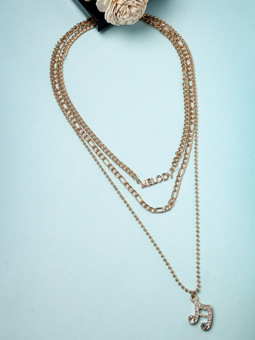 Scintillare by Sukkhi Charming Gold Plated Multilayered Pendant Necklace for Women & Girls
