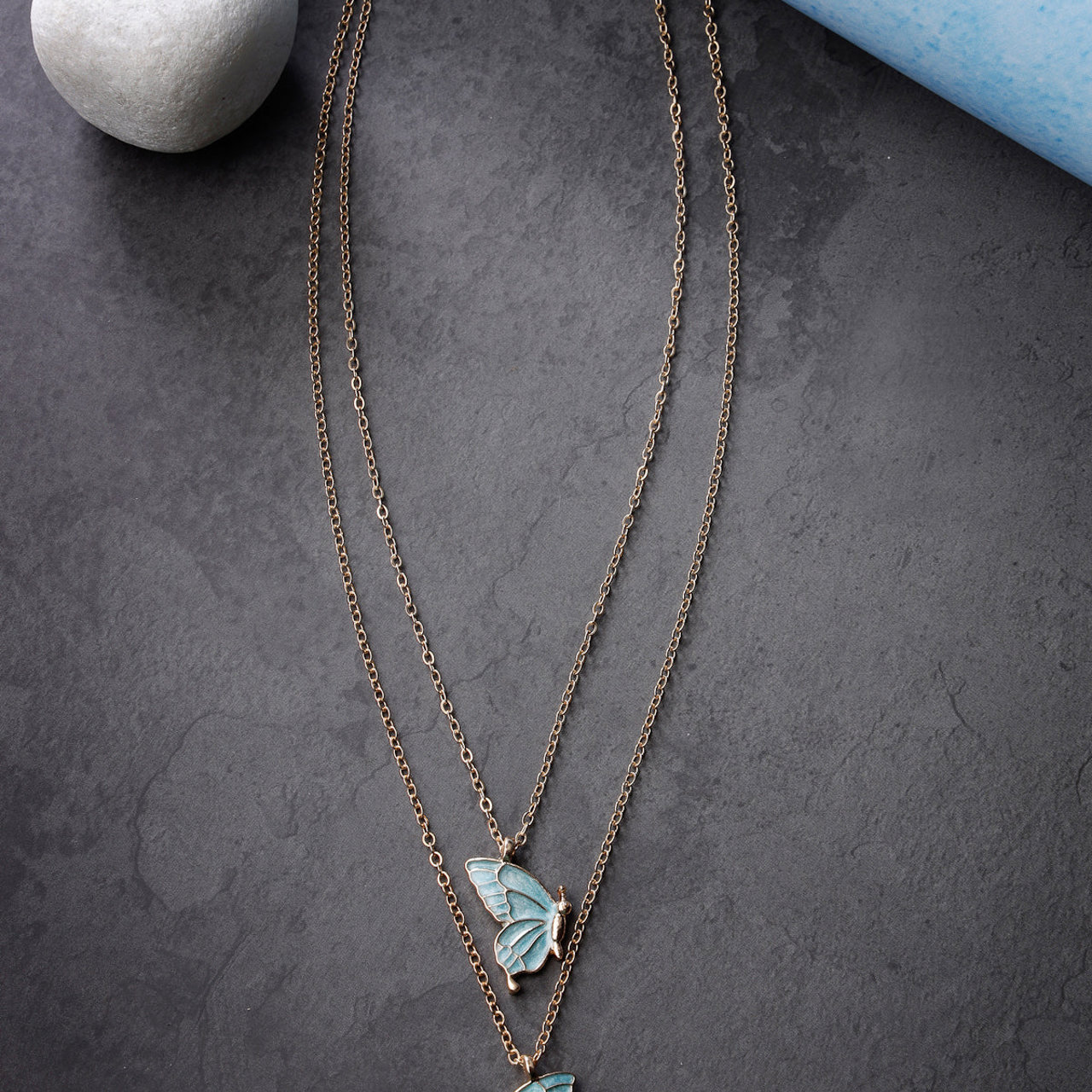 Scintillare by Sukkhi Latest Stylish Butterfly Shaped With AD Stones Pendant Necklace for Women & Girls