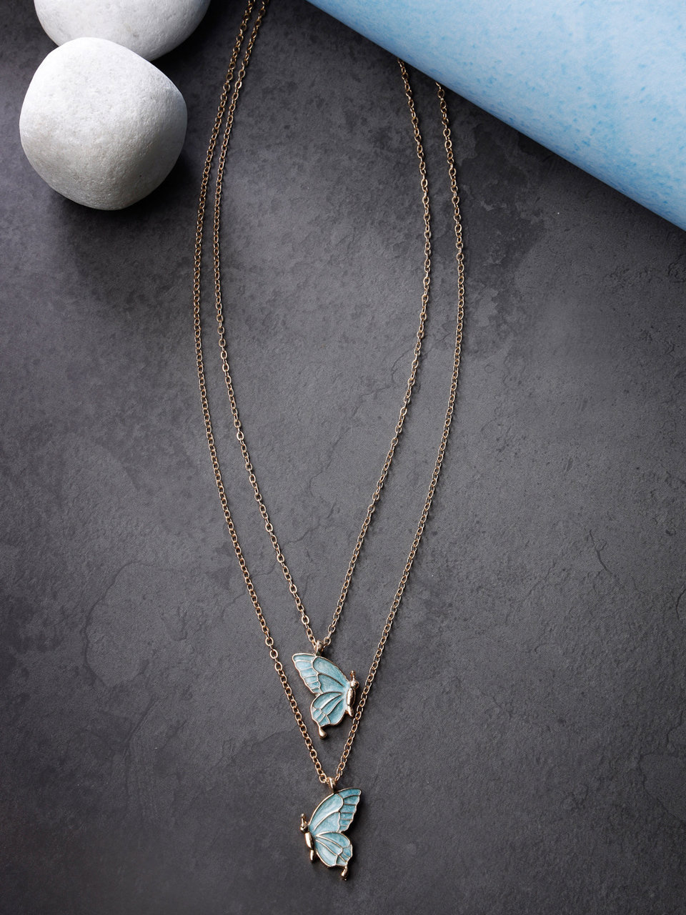 Scintillare by Sukkhi Latest Stylish Butterfly Shaped With AD Stones Pendant Necklace for Women & Girls