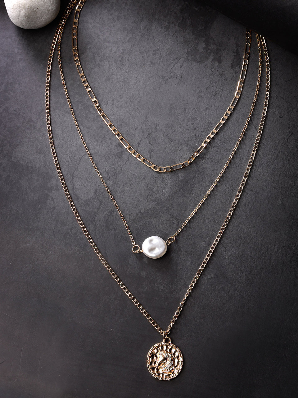 Scintillare by Sukkhi Lovely Gold Plated Metal Chain Pendant Necklace for Women & Girls