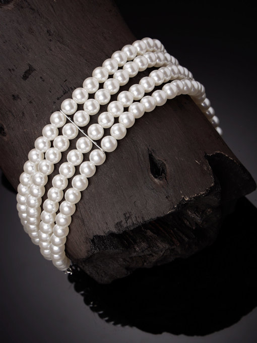 Scintillare by Sukkhi Beautiful Latest Stylish White Pearls Contemporary Choker Necklace for Women & Girls