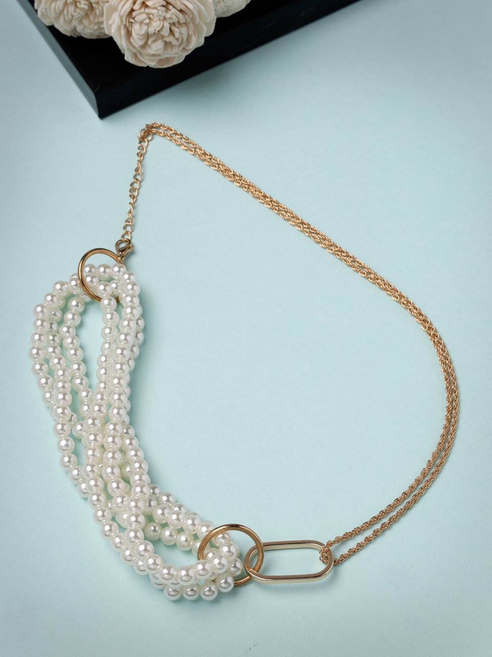 Scintillare by Sukkhi Stylish Gold Plated With Pearls Mininal Contemporary Choker Necklace for Women & Girls