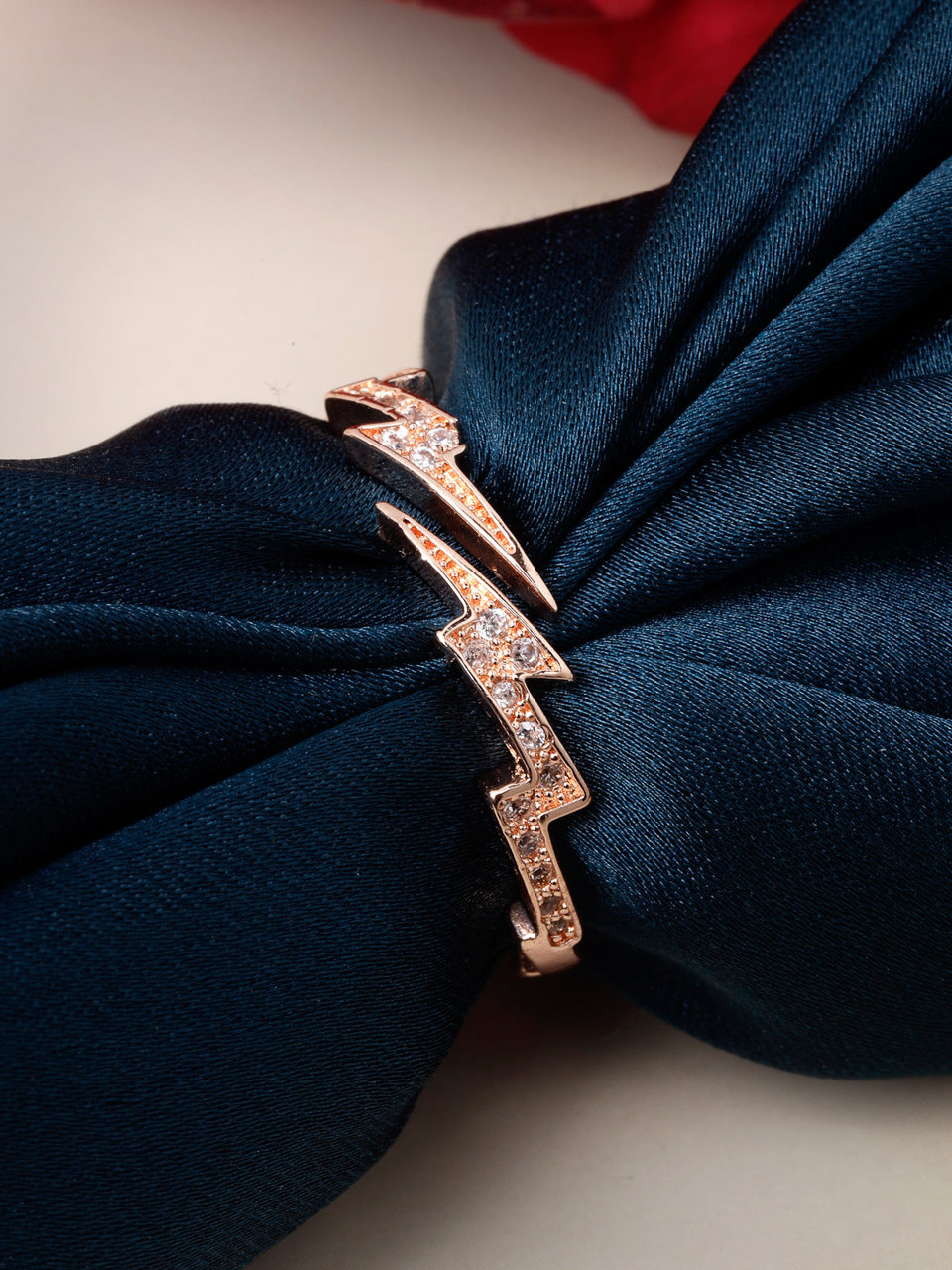 Scintillare by Sukkhi Decorative Rose Gold Plated Crystals Stones Studded Adjustable Finger Rings for Women & Girls