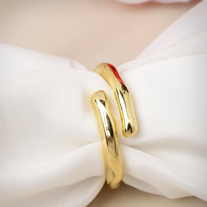 Scintillare by Sukkhi Iconic Gold Plated Adjustable Statement Finger Rings for Women & Girls