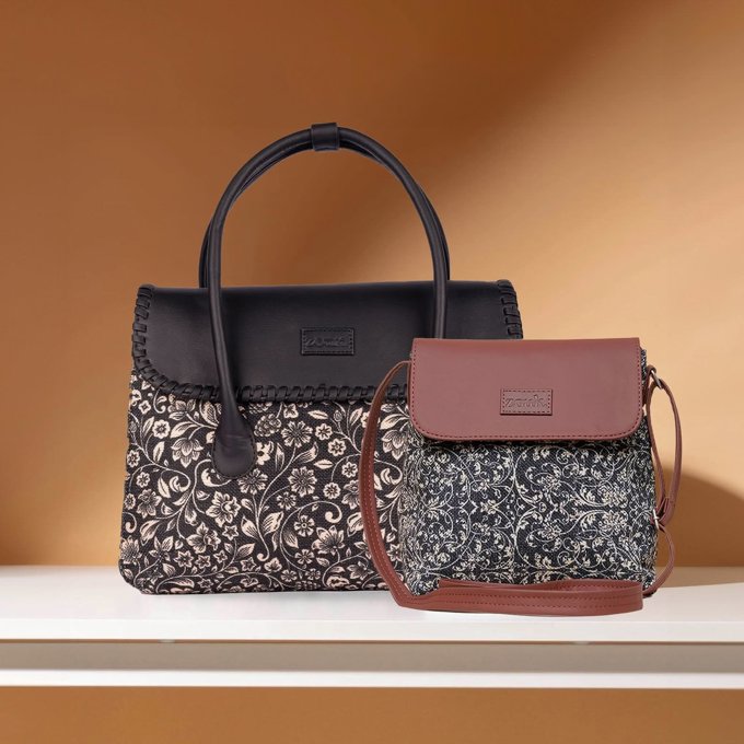 FloMotif & Lattice Lace - SAK Satchel & Flap Sling Bag Combo