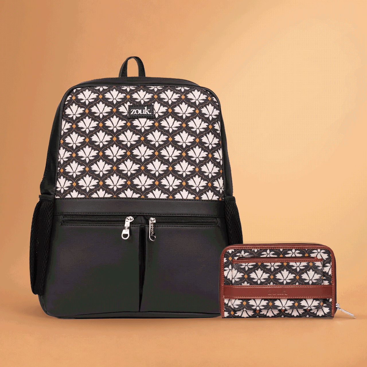 Bidri Kaiser Office Backpack & Bidri Kaiser Classic Zipper Wallet Combo