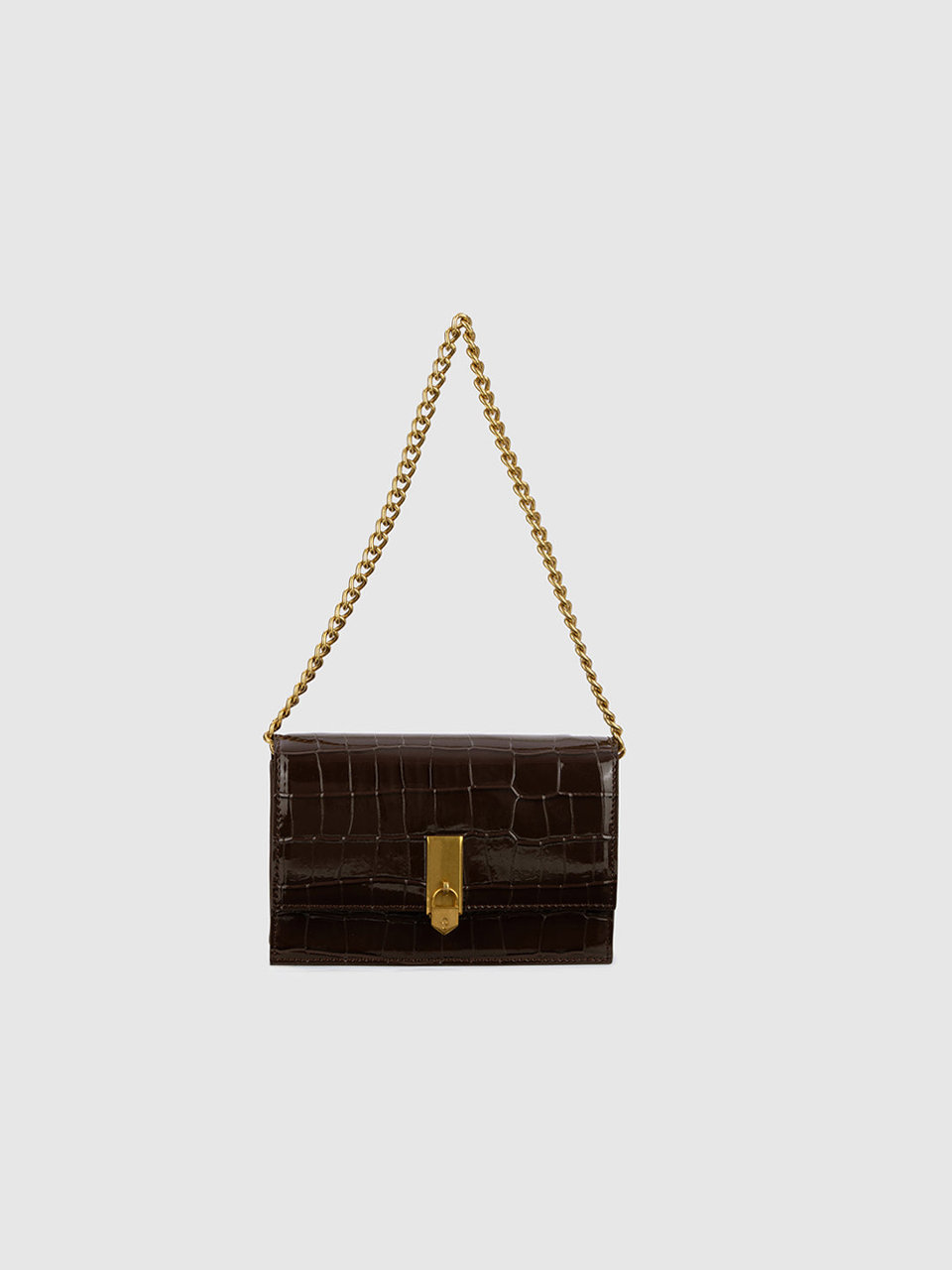 Mila Shoulder Clutch - Brown