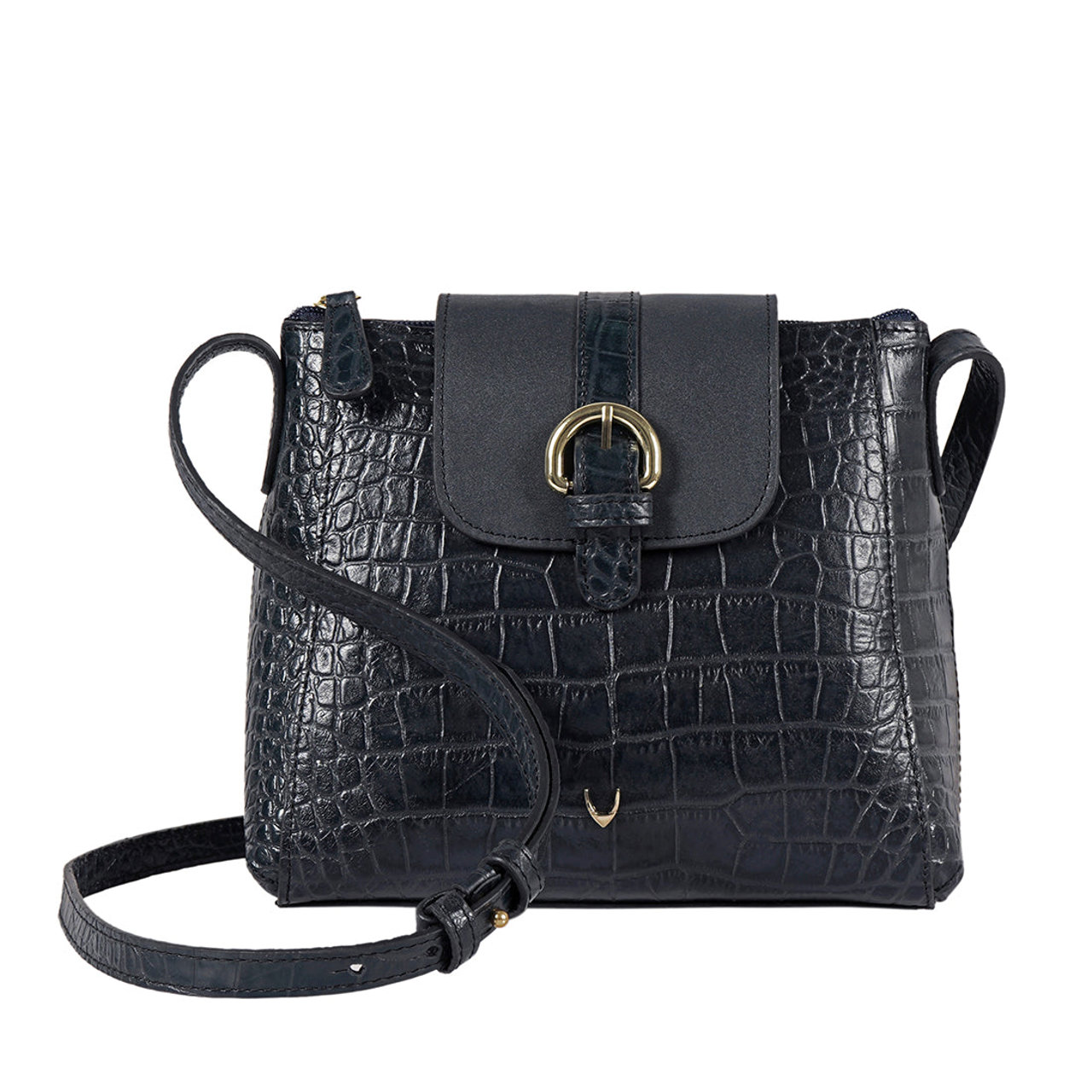 Ee Lyra Blue Leather Sling Bag