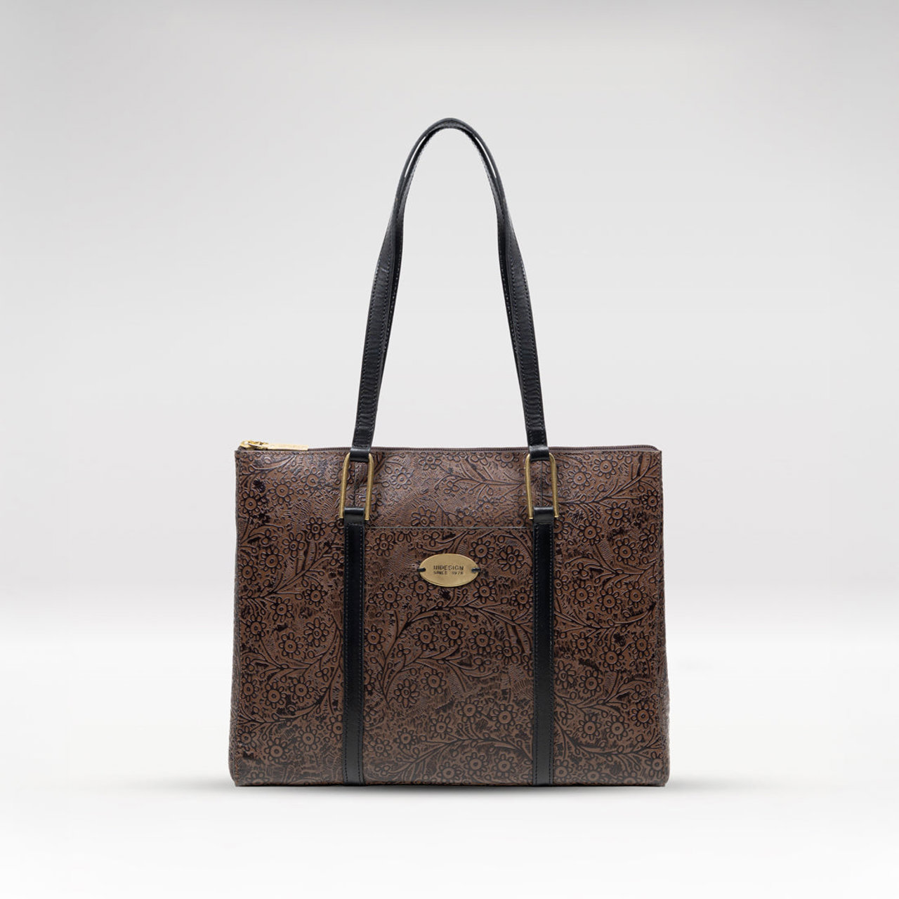 Ee Fuschia 02 Brown Leather Tote Bag