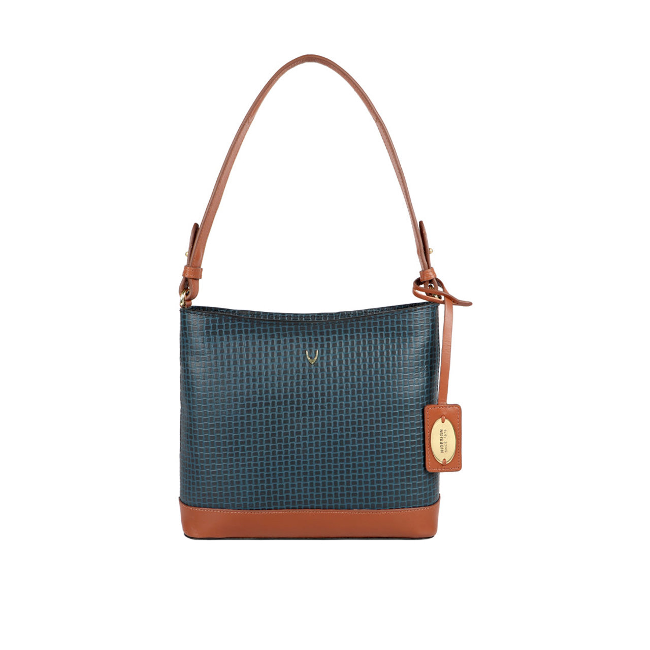 Ee Aries 01 Blue Leather Shoulder Bag