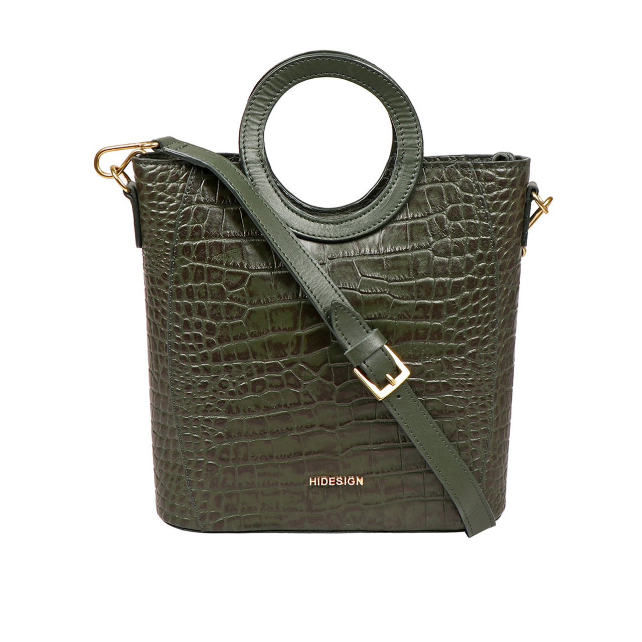 Beth 07 Green Leather Tote Bag