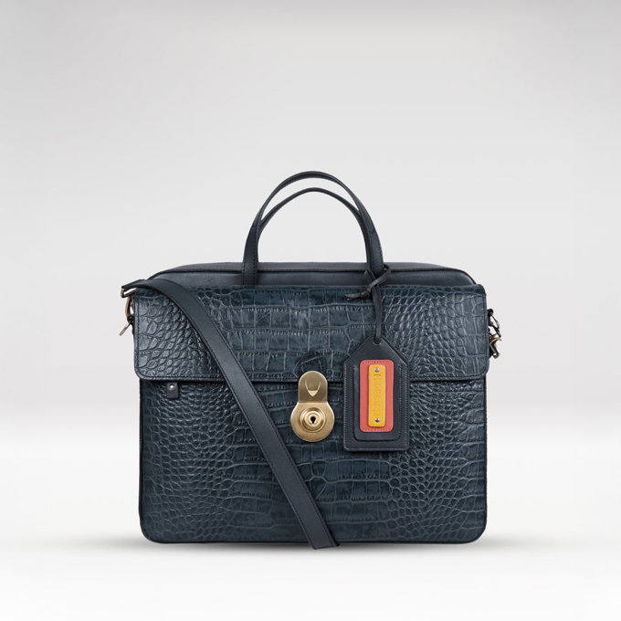 3 Musketeers 02 Blue Leather Briefcase