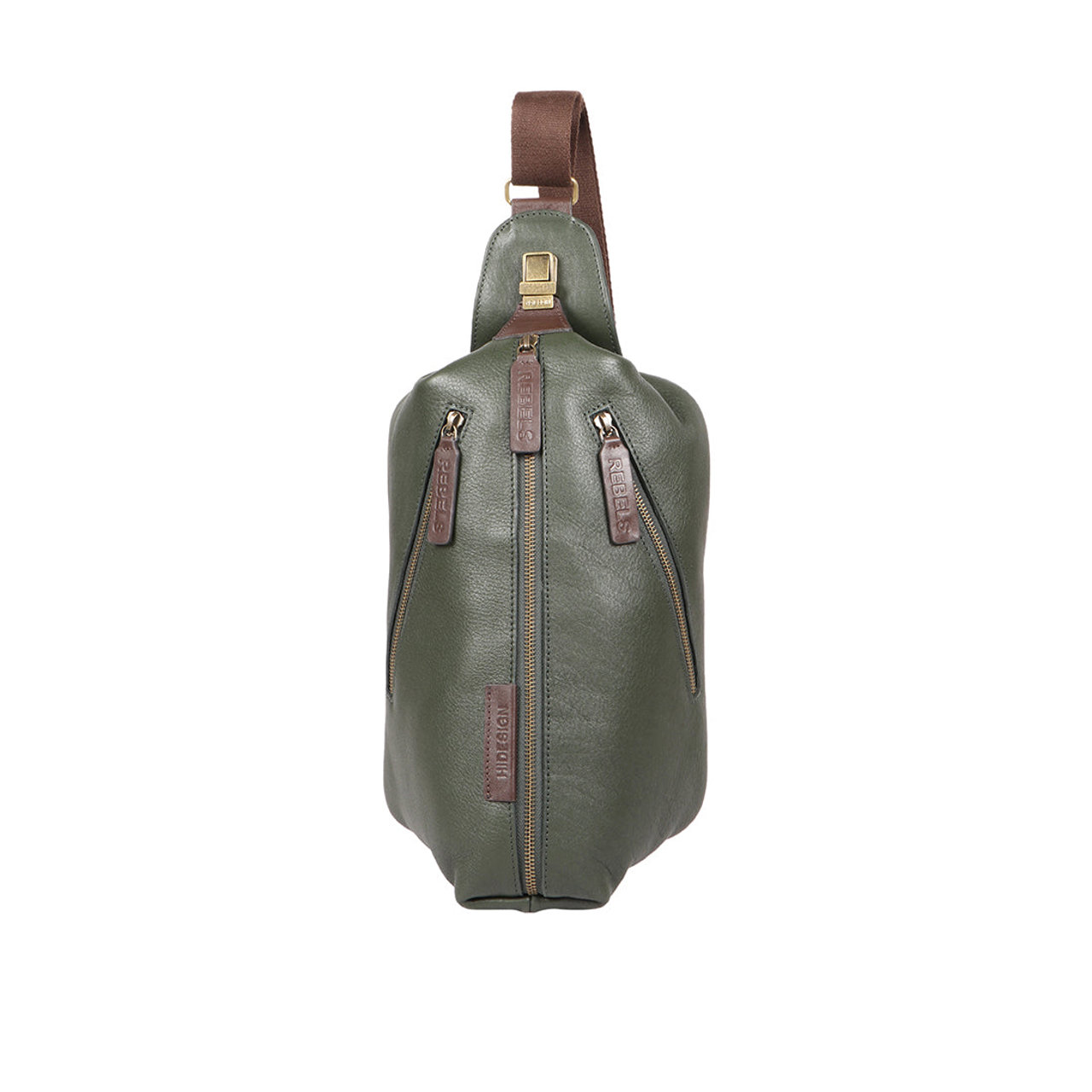 Mandela 01 Green Leather Crossbody