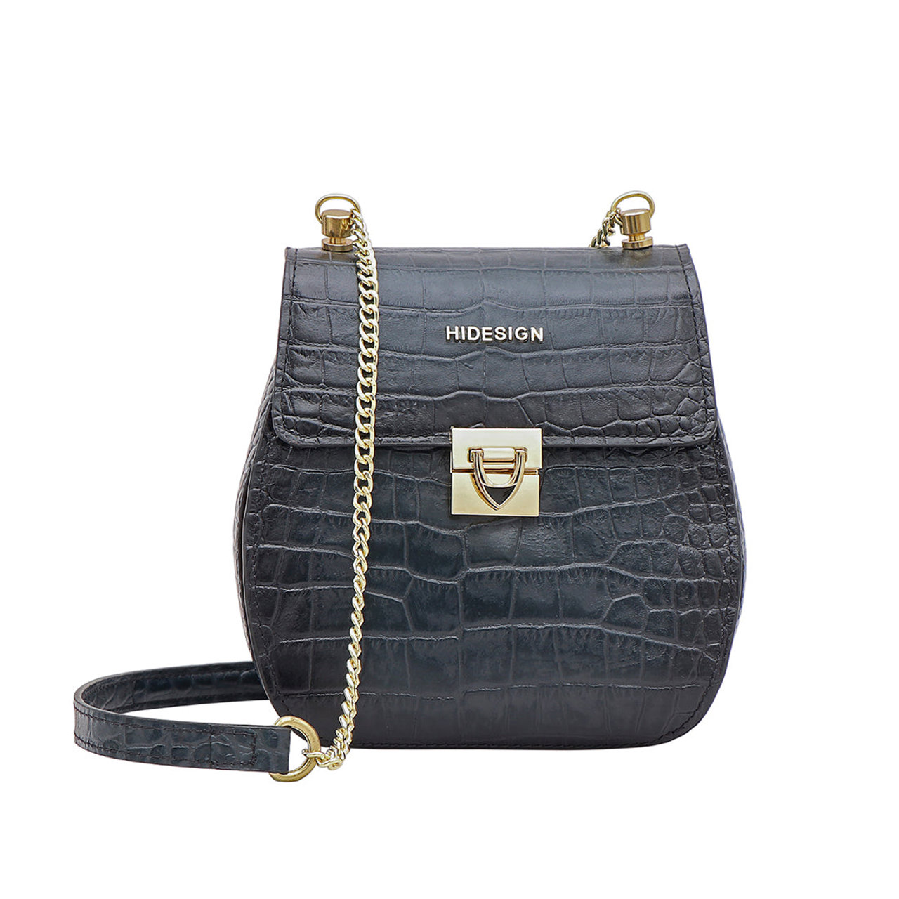Fling 01 Blue Leather Sling Bag