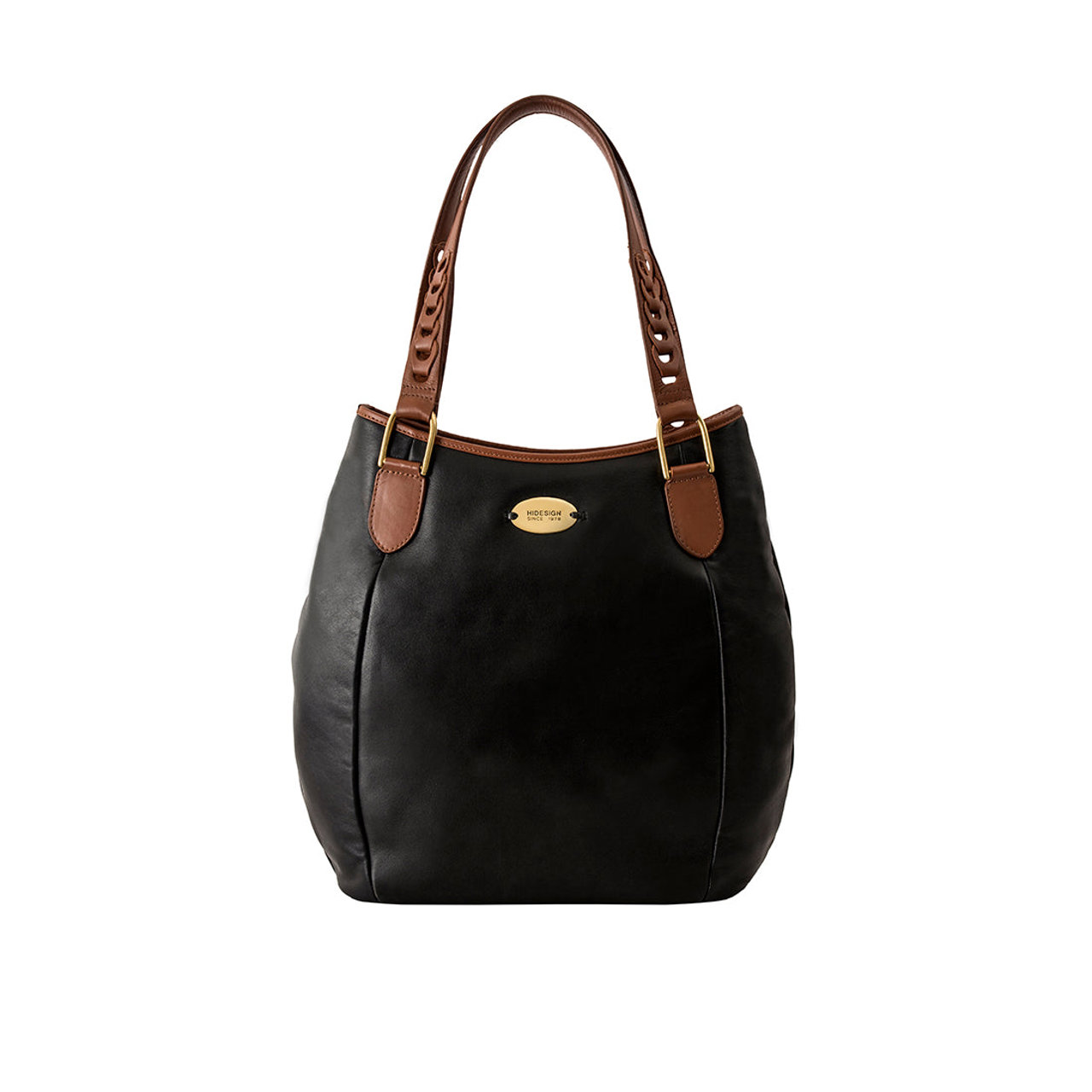 Tiramisu 01 Black Leather Tote Bag