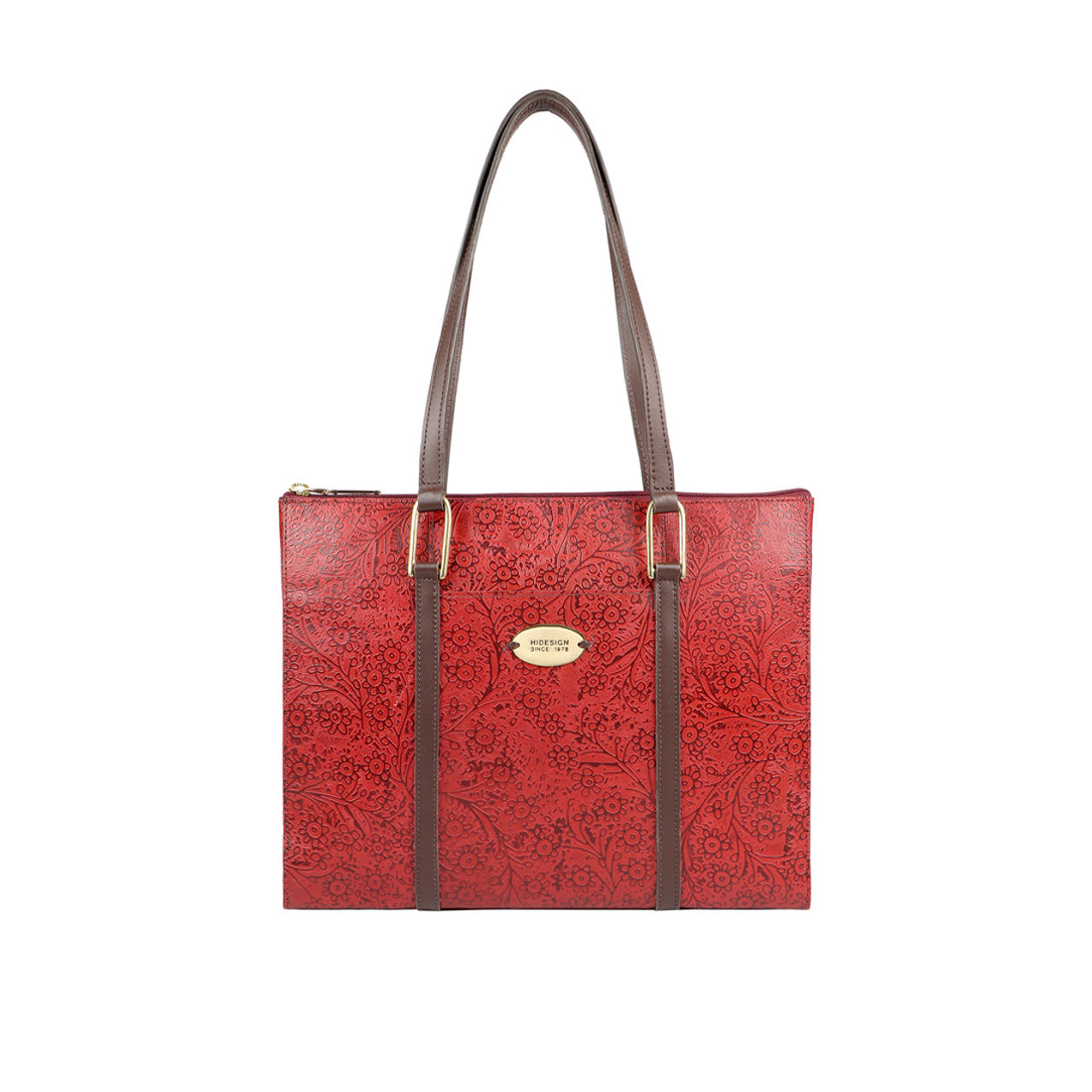 Fuschia 02 Sb Red Leather Tote Bag