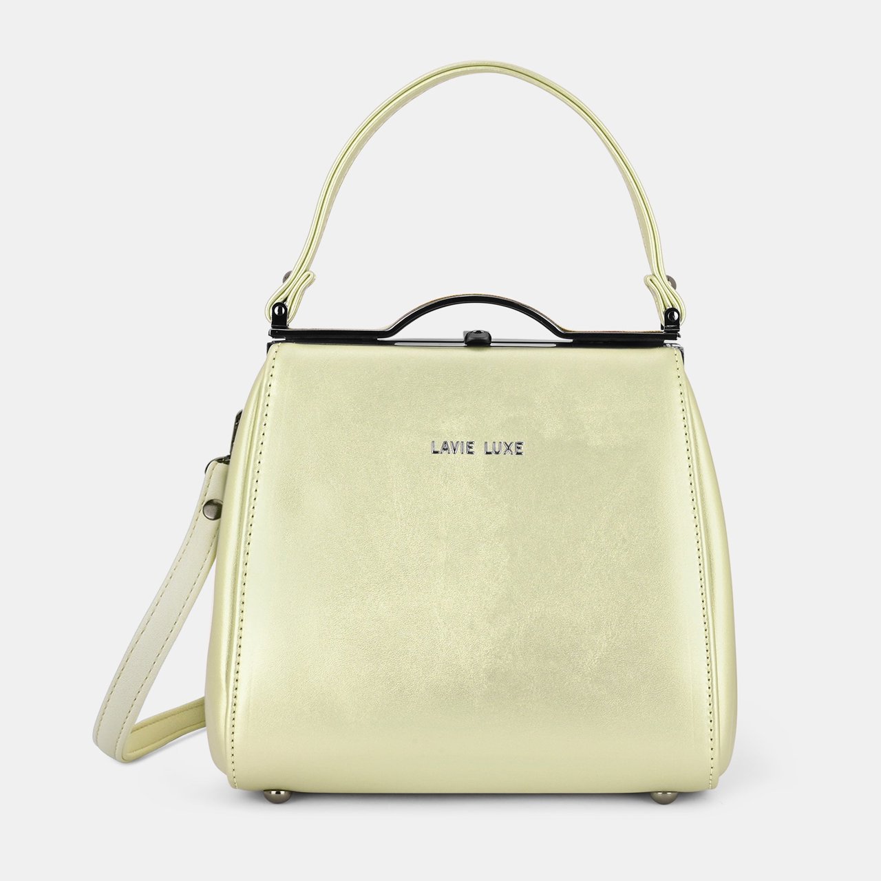 Fluff Frame Framed Small Gold Handbag