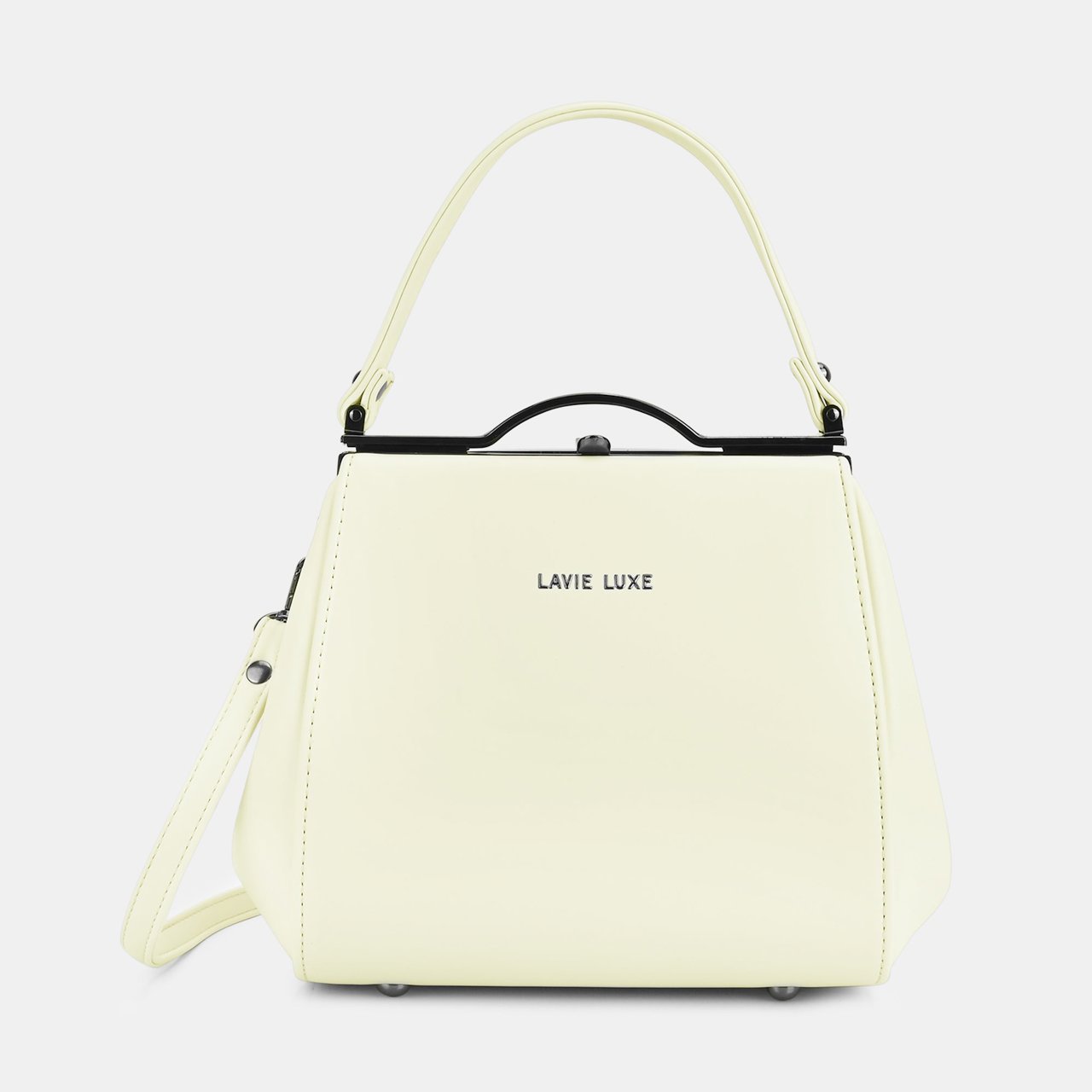 Fluff Frame Framed Small Off White Handbag