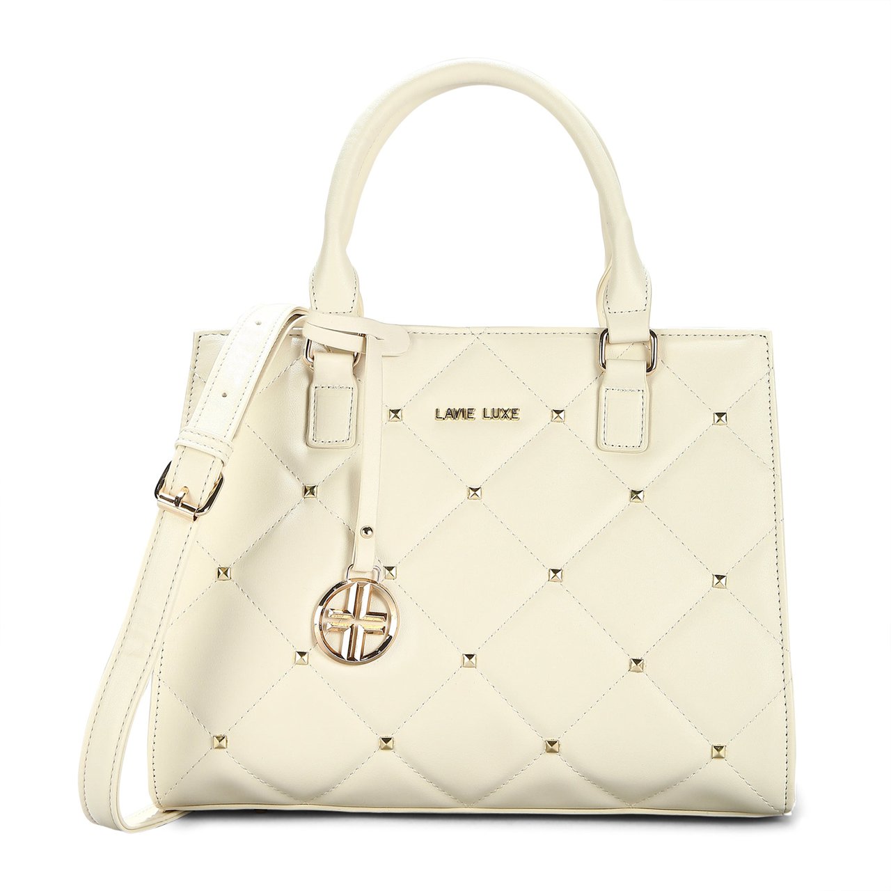 Stud Shelly Medium Off White Handbag