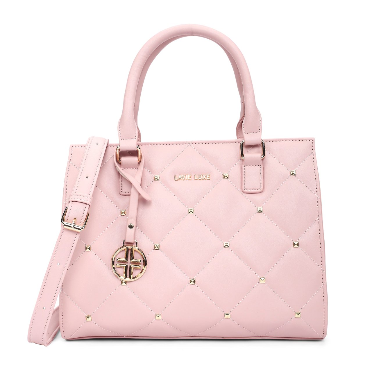 Stud Shelly Medium Lt Pink Handbag