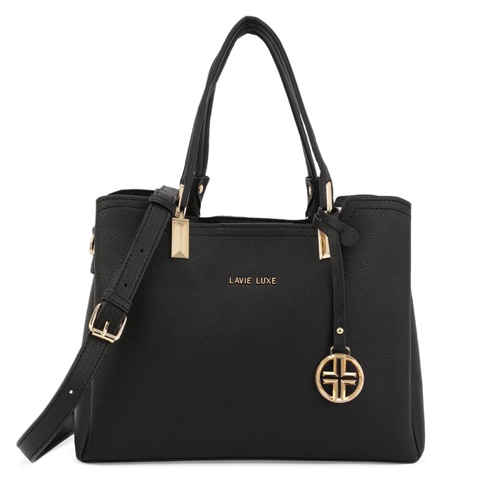 Azura 3 Compartment Medium Black Handbag
