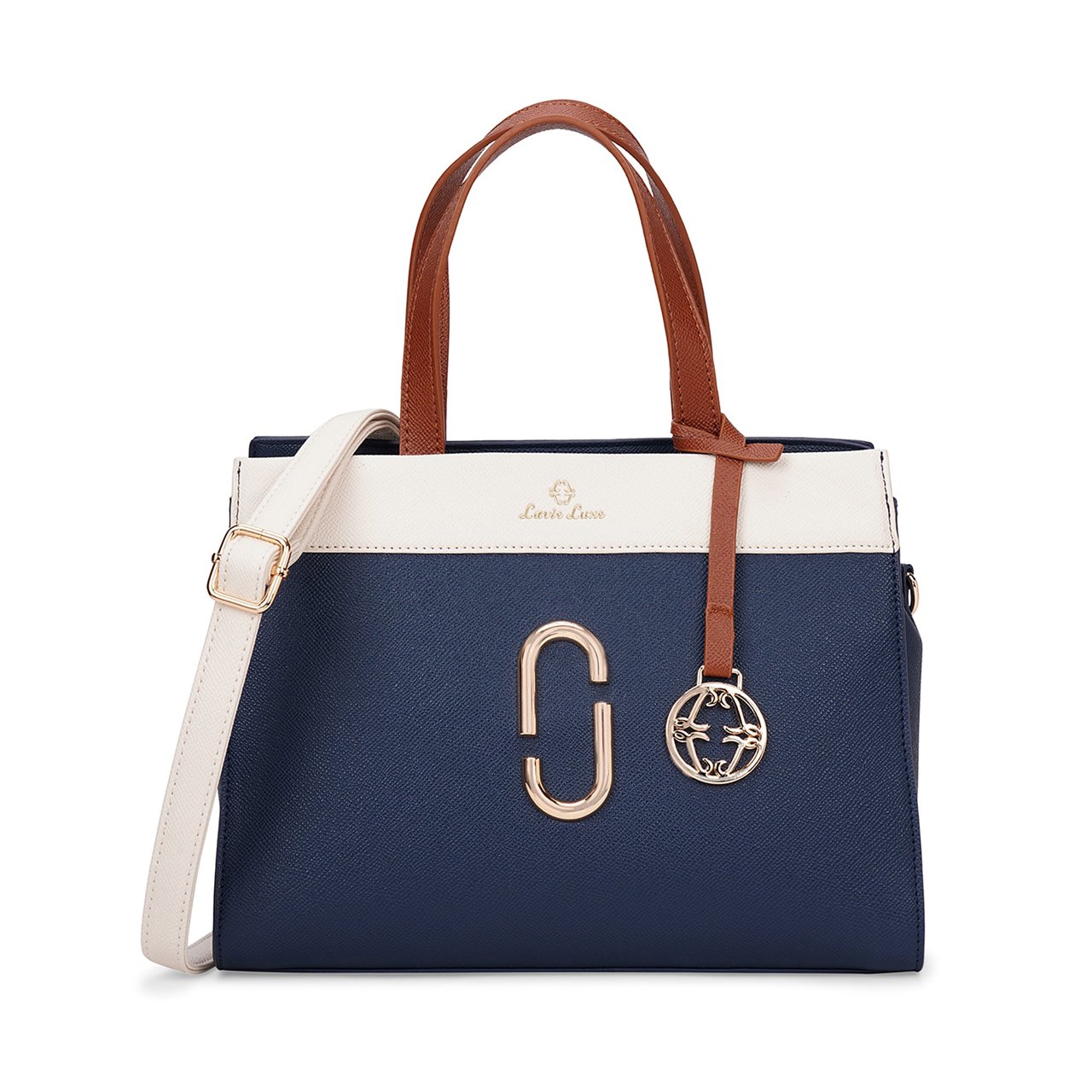Gehry Medium Navy Handbag