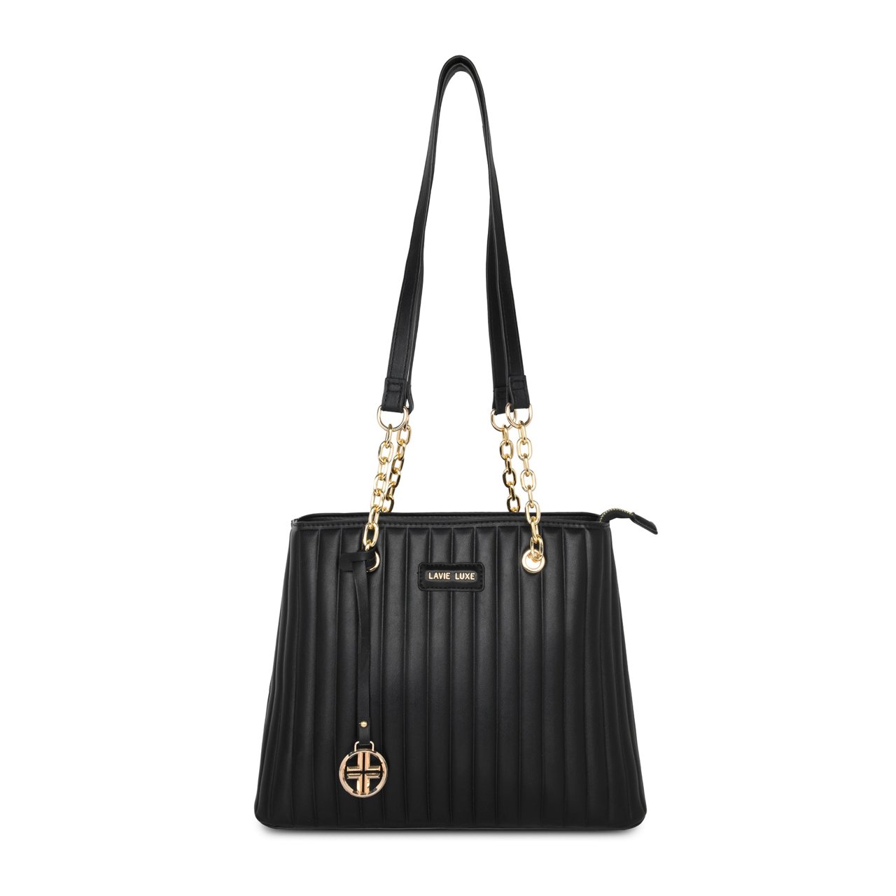 Trapez Medium Black Handbag